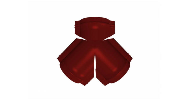 Тройник Y малого конька полукруглого PE RAL 3011 коричнево-красный