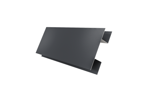 Планка H-образная стыковочная сложная 0,45 PE с пленкой RAL 7024 мокрый асфальт (2м)