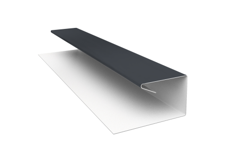 Планка П-образная завершающая сложная (КД) 0,45 PE с пленкой RAL 7024 мокрый асфальт (2м)