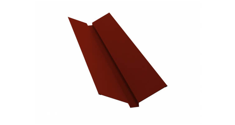Планка ендовы верхней 115x30x115 0,45 PE с пленкой RAL 3009 оксидно-красный (2м)