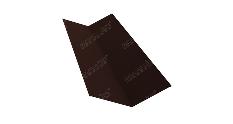 Планка ендовы верхней 145х145 0,45 PE с пленкой RAL 8017 шоколад (2м)