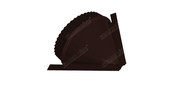 Заглушка конусная для малого полукруглого конька 0,5 Velur X RAL 8017 шоколад