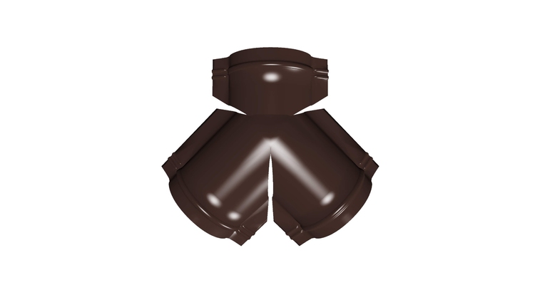 Тройник Y малого конька полукруглого 0,5 Satin с пленкой RAL 8017 шоколад