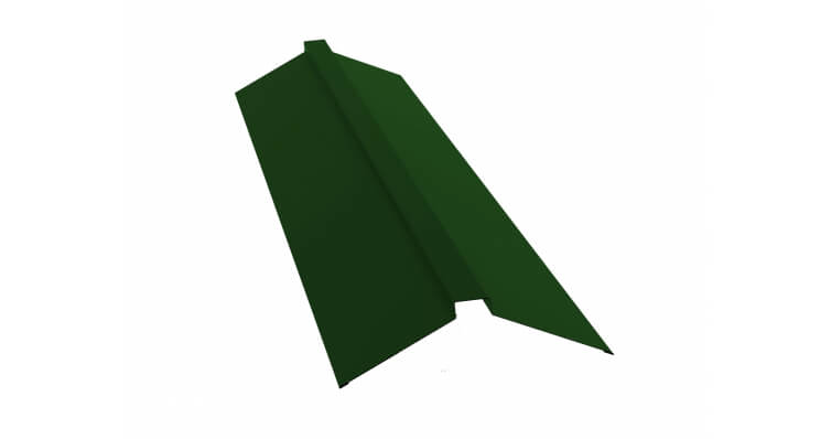 Планка конька плоского 150х40х150 0,45 PE RAL 6002 лиственно- зеленый (2м)
