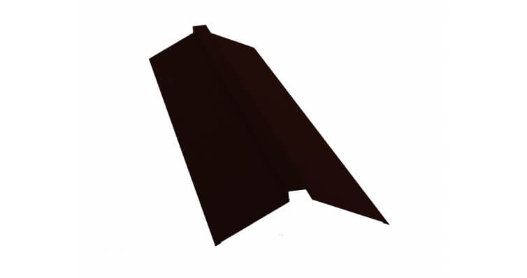 Планка конька плоского 150х40х150 0,5 Velur X RR 32 темно-коричневый (2м)