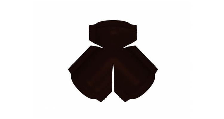Тройник Y конька полукруглого 0,5 GreenCoat Pural BT, matt с пленкой RR 32 темно-коричневый (RAL 8019 серо-коричневый)