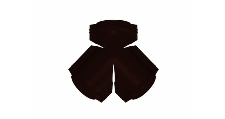 Тройник Y малого конька полукруглого Quarzit lite RR 32 темно-коричневый