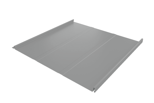 Фальц двойной стоячий Line Grand Line 0,45 PE с пленкой на замках RAL 9006 бело-алюминиевый