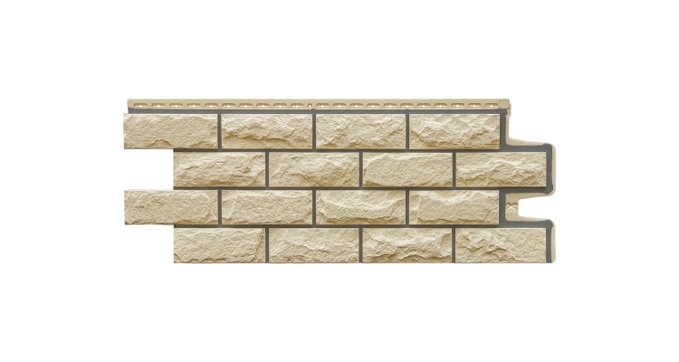 Фасадная панель GL Колотый камень Design бежевый со швом RAL 7006