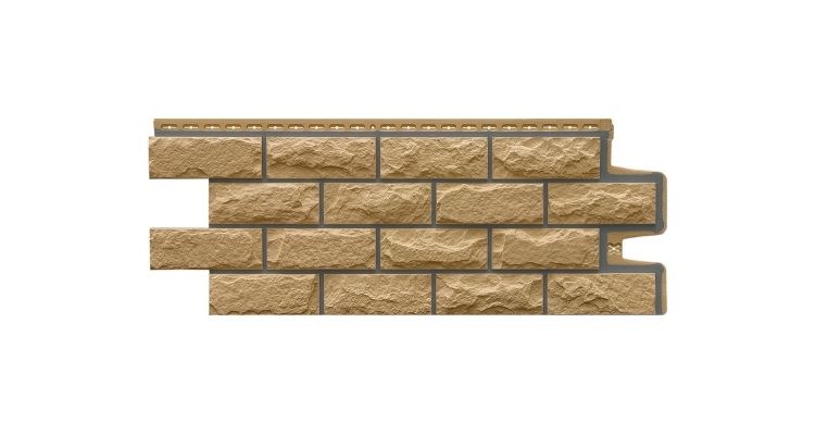 Фасадная панель GL Колотый камень Design песочный со швом RAL 7006