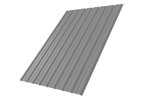 Профнастил С10В 0.45 PE RAL 9006 бело-алюминиевый