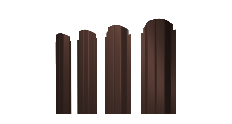 Штакетник П-образный A фигурный 0,5 Atlas X RAL 8017 шоколад