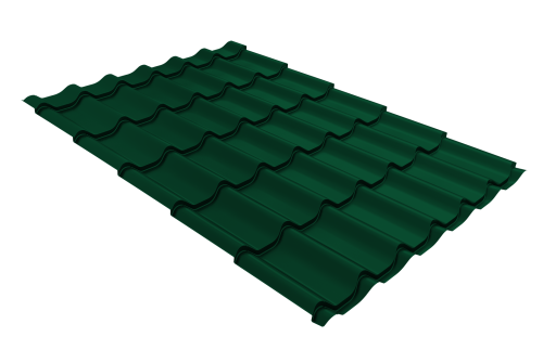 Металлочерепица кредо Grand Line 0,45 Drap ST RAL 6005 зеленый мох
