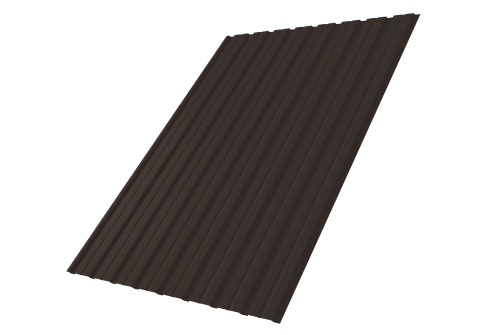 Профнастил С10В 0.45 PE-Double с пленкой RR 32 темно-коричневый