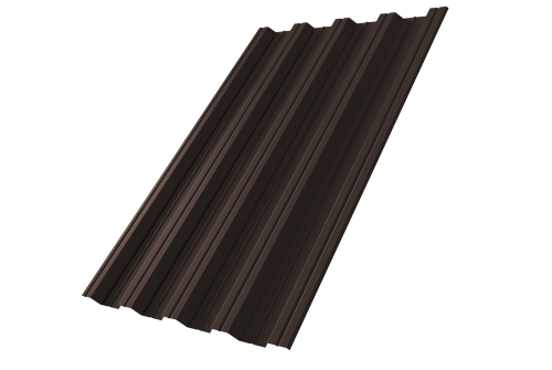Профнастил НС44 0,5 Satin Matt RR 32 темно-коричневый