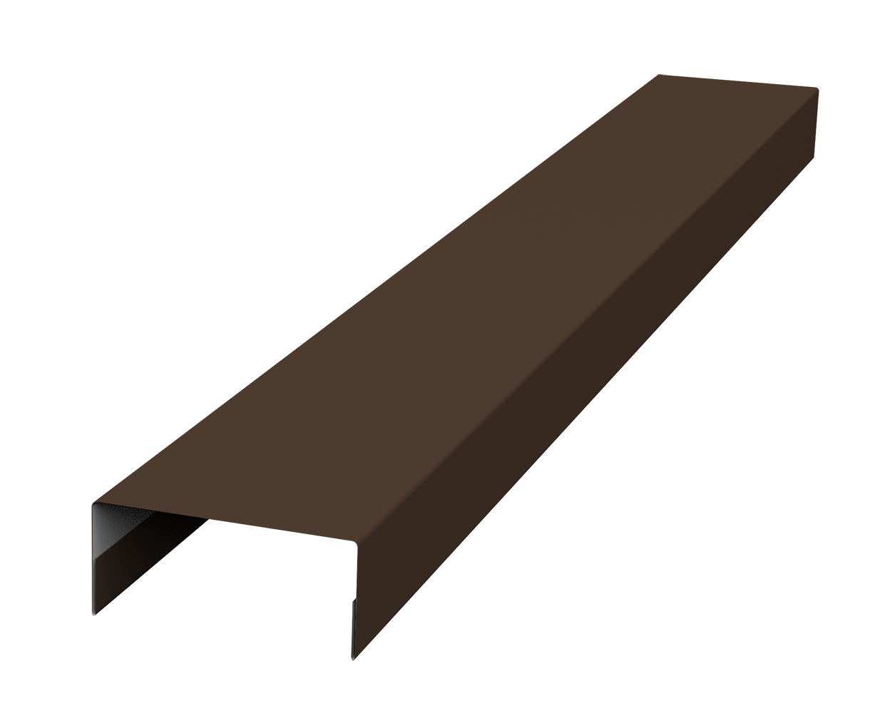 Ламель лицевая 125 забора жалюзи Texas стартовая/финишная для калиток и ворот 0.5 Drap с пленкой RAL 8017 шоколад