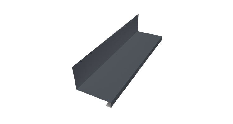 Планка примыкание нижнее к трубе для Кликфальц Pro 0,5 Drap RAL 7024 мокрый асфальт (2м)