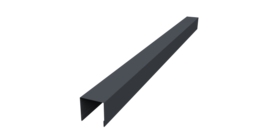 Планка вертикальная лицевая для забора жалюзи Palermo 0,45 Drap-double TX RAL 7024 мокрый асфальт (2,5м)