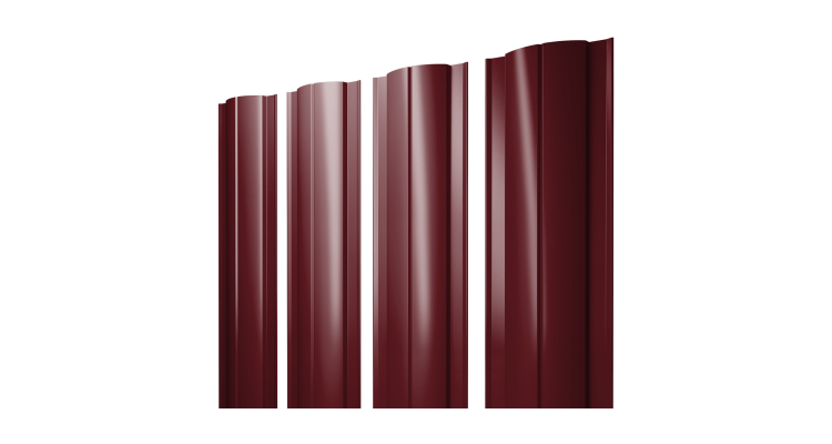 Штакетник Круглый с прямым резом 0.4 PE RAL 3005 красное вино