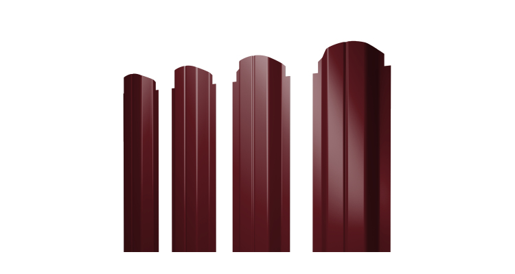 Штакетник П-образный A фигурный 0,4 PE RAL 3005 красное вино